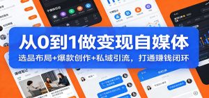 从0到1做变现自媒体:选品布局+ 爆款创作+私域引流,打通赚钱闭环-聊项目