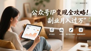 公众号IP变现全攻略，学习定位、AI写作、钩子设计与转化，构建获客闭环，副业月入过万-聊项目
