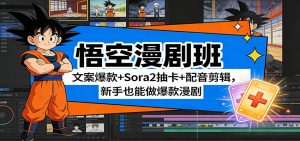 悟空漫剧班：文案爆款+Sora2抽卡+配音剪辑，新手也能做爆款漫剧-聊项目