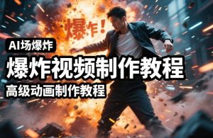 AI场景爆炸视频制作教程，利用人物实拍视频制作出高级的动画特效-聊项目