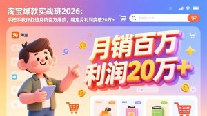 淘宝爆款实战班-2026年2月更新：手把手教你打造月销百万爆款，稳定月利润突破20万+-聊项目