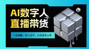 AI数字人直播带货风口已来，一台电脑在家日入过千，小白当天上手的赚钱技能-聊项目