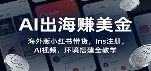 AI出海赚美金：海外版小红书带货，Ins注册，AI视频，环境搭建全教学-聊项目