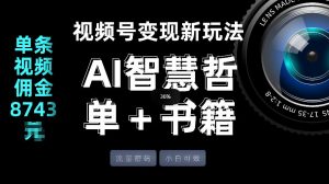 视频号流量密码，变现新玩法-AI智慧哲单＋书单，单条视频佣金8743米-聊项目