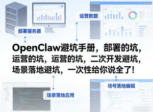 OpenClaw小龙虾避坑手册，部署的坑，运营的坑，二次开发避坑，场景落地避坑，一次性给你说全了！-聊项目