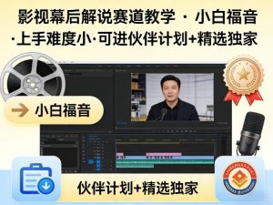 某大佬的影视幕后解说赛道教学，小白福音，上手难度小，可进伙伴计划+精选独家-聊项目