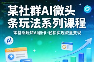 某社群的AI微头条玩法系列课程，零基础玩转AI创作，轻松实现流量变现-聊项目