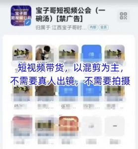 宝子哥头部团队短视频带货，以混剪为主，不需要真人出镜，不需要拍摄【更新26年3月】-聊项目
