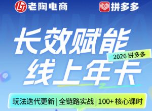 拼多多线上SVIP线上年卡,从认知到基础、从推广到活动、从活动到玩法,全链路实战(26年4月6日更新)-聊项目