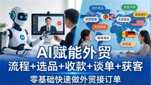 外贸+AI实战课:流程+选品+收款+谈单+获客,零基础快速做外贸接订单-聊项目