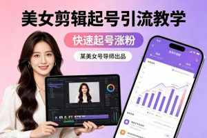 某美女号导师出品：美女剪辑起号引流教学，快速起号涨粉-聊项目
