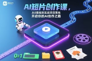 AI短片创作课,从0基础到实战项目落地,开启你的AI创作之路(更新0411)-聊项目