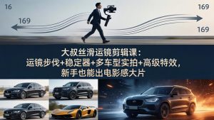 大叔丝滑运镜剪辑课：运镜步伐+稳定器+多车型实拍+高级特效，新手也能出电影感大片-聊项目