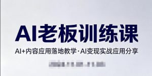 内容AI老板训练课，AI+内容应用落地教学，AI变现的实战应用分享-聊项目