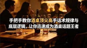 付费文章：手把手教你酒桌顶尖高手话术规律与底层逻辑，让你迅速成为酒桌话题王者(二十年全网独家经验分享)-聊项目