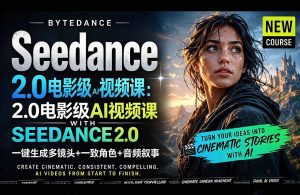Seedance 2.0电影级AI视频课：一键生成多镜头+一致角色+音频叙事-聊项目