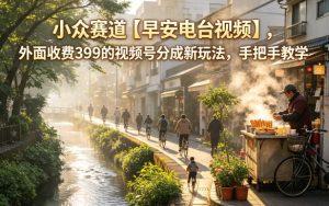 小众赛道【早安电台视频】,外面收费399的视频号分成新玩法,手把手教学-聊项目