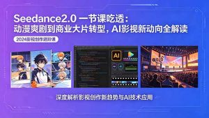 Seedance2.0一节课吃透:动漫爽剧到商业大片转型,AI影视新动向全解读-聊项目