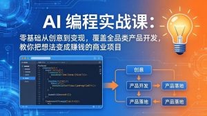 AI编程实战课-第三期-5月19更新:零基础从创意到变现,覆盖全品类产品开发,把想法变成赚钱项目-聊项目