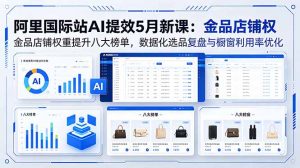 阿里国际站AI提效5月新课:金品店铺权重提升八大榜单,数据化选品复盘与橱窗利用率优化-聊项目