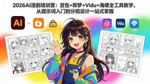 2026AI漫剧培训营:豆包+即梦+Vidu+海螺全工具教学,从提示词入门到分镜设计一站式掌握-聊项目