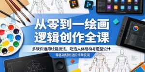 从零到一绘画逻辑创作全课,多软件通用绘画技法,吃透人体结构与造型设计,零基础轻松进阶接单变现-聊项目