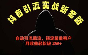 抖音引流实战新套路,挂机自动引流截流精准锁定客户,月收益破 2W+-聊项目