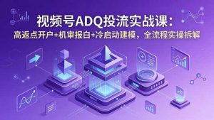 视频号ADQ投流实战课:高返点开户+机审报白+冷启动建模,全流程实操拆解-聊项目