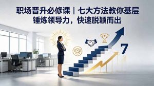 付费文章:职场晋升必修课|七大方法教你基层锤炼领导力,快速脱颖而出-聊项目