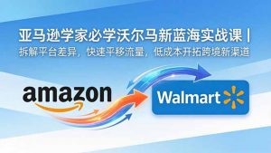 亚马逊卖家必学沃尔玛新蓝海实战课|拆解平台差异,快速平移流量,低成本开拓跨境新渠道-聊项目
