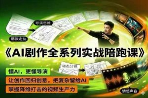 AI剧作全系列实战陪跑课,懂AI,更懂导演,让创作回归创意,把复杂留给AI,掌握降维打击的视频生产力-聊项目