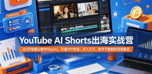 YouTube AI Shorts出海实战营,从0开始教AI制作Shorts,开通YPP变现,月入万刀,新手可复制的实操路径-聊项目
