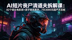 AI短片《丧尸清道夫》拆解课:82个镜头电影感+原子朋克美学,7天3000元国产天花板-聊项目