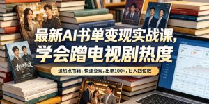 最新AI书单变现实战课，学会蹭电视剧热度，追热点书籍，快速变现，出单100+，日入四位数-聊项目