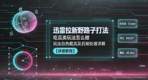 迅雷拉新野路子打法，吃瓜类玩法怎么做，玩法自热截流及后端处理详解-聊项目