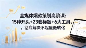 全媒体爆款策划高阶课:15种开头+23套标题+6大工具,彻底解决不起量低转化-聊项目