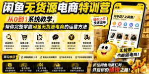 闲鱼无货源电商特训营,从0到1系统教学,帮你完整掌握闲鱼无货源电商的运营方法-聊项目
