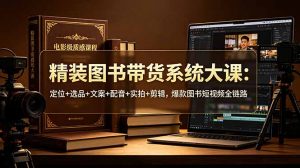 精装图书带货系统大课:定位+选品+文案+配音+实拍+剪辑,爆款图书短视频全链路-聊项目