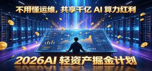 不用懂运维，共享千亿 AI 算力红利，2026AI 轻资产掘金计划-聊项目