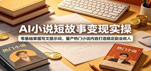 AI小说短故事变现实操：零基础掌握写文提示词，量产热门小说内容打造稳定副业收入-聊项目