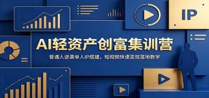 AI轻资产创富集训营：普通人逆袭单人IP搭建，短视频快速变现落地教学-聊项目