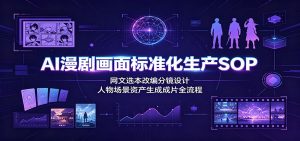AI漫剧画面标准化生产SOP:网文选本改编分镜设计,人物场景资产生成成片全流程-聊项目