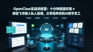OpenClaw实战特训营：十分钟搭建环境×微信飞书接入私人助理，从零培养你的AI数字员工-聊项目