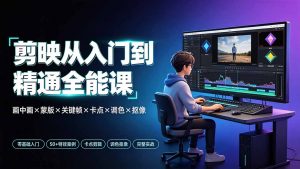 剪映从入门到精通全能课:画中画×蒙版×关键帧×卡点×调色×抠像,一站式掌握剪辑核心技能-聊项目
