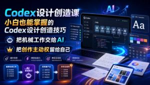 Codex设计创造课,小白也能掌握的Codex设计创造技巧,把机械工作交给AI,把创作主动权留给自己-聊项目