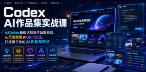 Codex AI作品集实战课,从Codex基础认知到作品集实战,从灵感搜集到Skill沉淀,打造属于你的AI作品集网站-聊项目